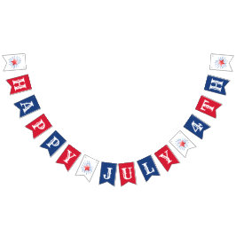 Feliz 4 de julio: Banderas de los Bunting Blancos 