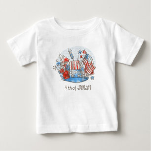 Feliz 4 de julio, bebé camiseta