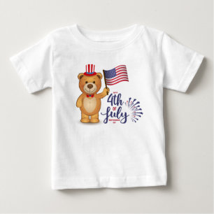 Feliz 4 de julio, bebé camiseta