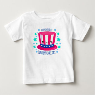 Feliz 4 de julio, bebé camiseta