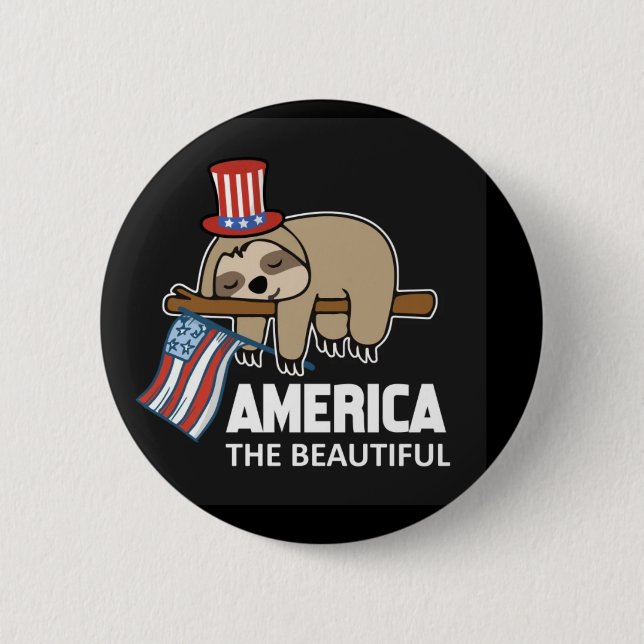 Feliz 4 de julio botón de pereza (Anverso)