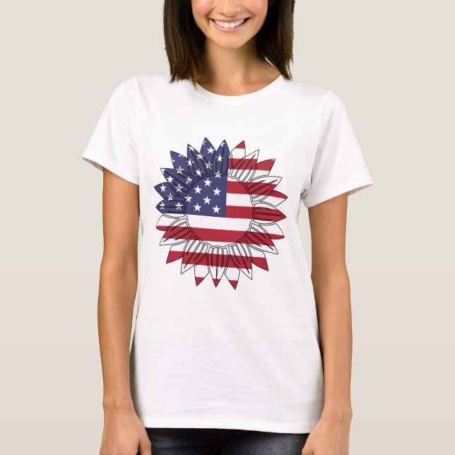 Feliz 4 de julio camiseta para mujer (Anverso)