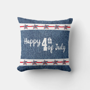 Feliz 4 De Julio Cojín decorativo