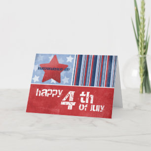 Feliz 4 de julio con tarjeta de felicitación