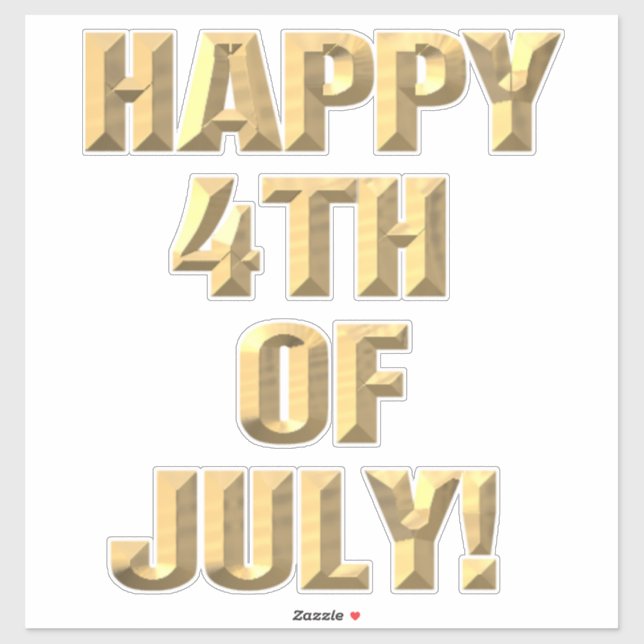 Feliz 4 de julio contorno pegatina (Hoja)