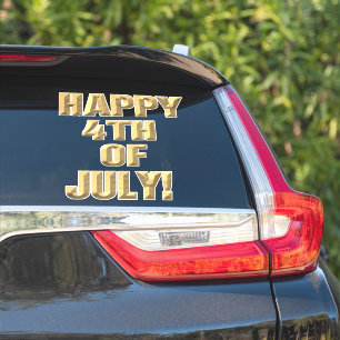 Feliz 4 de julio contorno pegatina