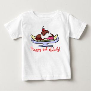 Feliz 4 de julio de la camiseta de helado de bebé