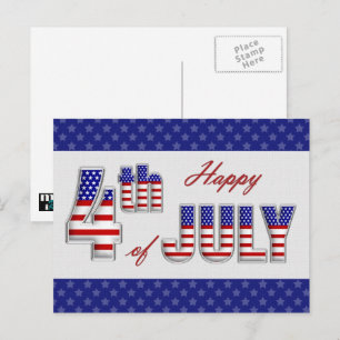 Feliz 4 de julio. Diseño patriótico Postales