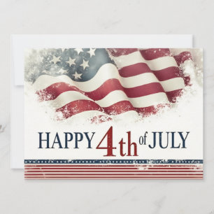 Feliz 4 de julio - Diseño Vintage Bandera American