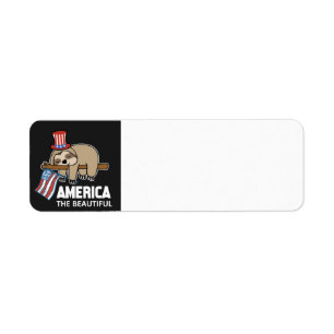 Feliz 4 de julio, etiqueta de la dirección de la p