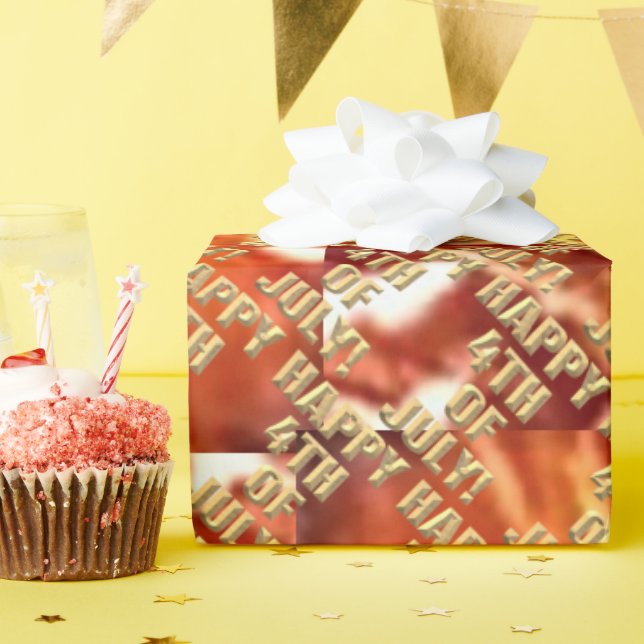 Feliz 4 de julio fuegos artificiales papel de envo (Fiesta de cumpleaños )