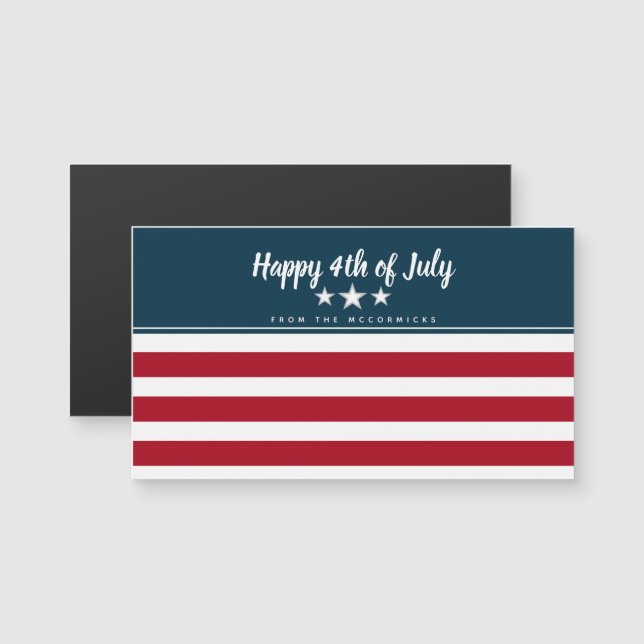 Feliz 4 de julio, nombre patriótico de la bandera  (Anverso/Reverso)