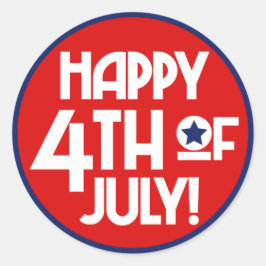 Feliz 4 de julio pegatina de fiesta de arte mundia