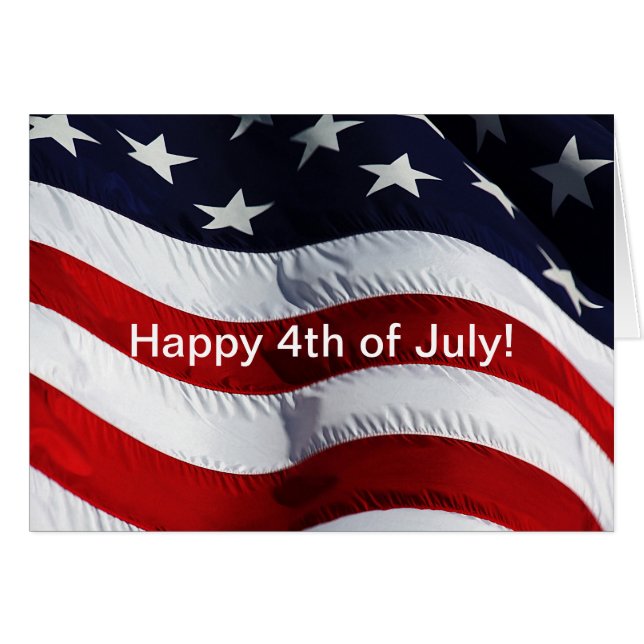 ¡Feliz 4 de julio! Personalizable de Bandera de Es (Anverso (Horizontal))