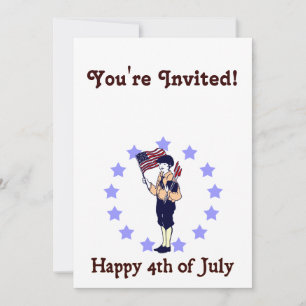 Feliz 4 de julio, plantilla de invitaciones de art
