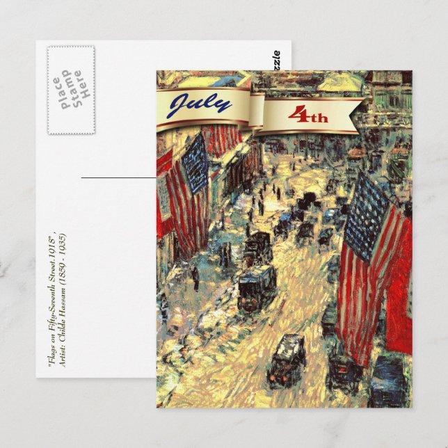 Feliz 4 de julio. Postal Bella Artes (Anverso / Reverso)