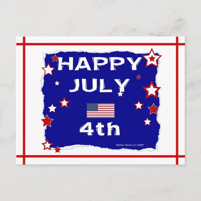 Feliz 4 de julio | Postal Blue Beach Song™ (Anverso)
