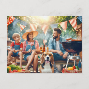 Feliz 4 de julio postal familiar