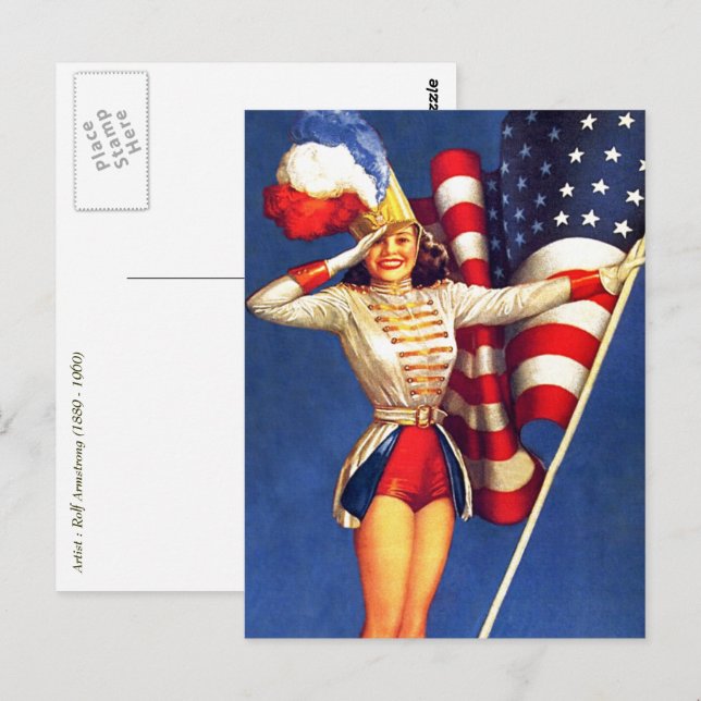 Feliz 4 de julio. Postales de diseño de anclaje de (Anverso / Reverso)