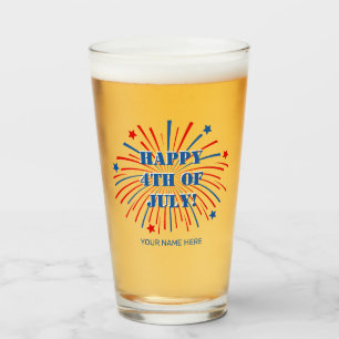 Feliz 4 de julio regalo de cerveza de nombre perso