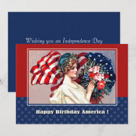 Feliz 4 de julio, tarjeta de diseño patriótico vin