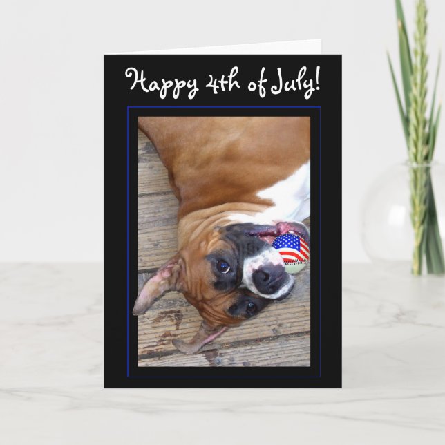 Feliz 4 de julio tarjeta de felicitación Boxer (Anverso)