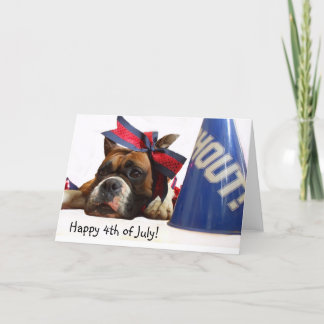 Feliz 4 de julio tarjeta de felicitación Boxer