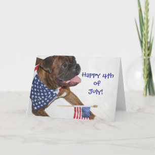 Feliz 4 de julio tarjeta de felicitación Boxer