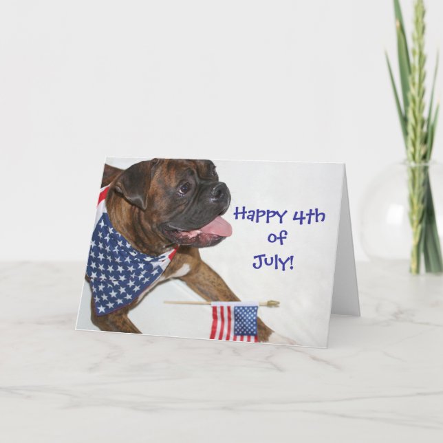 Feliz 4 de julio tarjeta de felicitación Boxer (Anverso)