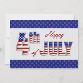 Feliz 4 de julio. Tarjeta de felicitación plana pa