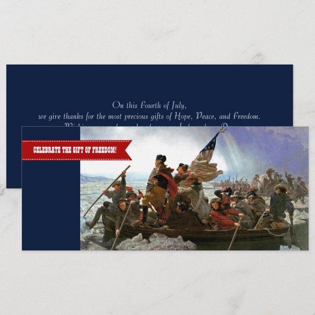 Feliz 4 de julio. Tarjeta plana Personalizado Bell (Anverso / Reverso)