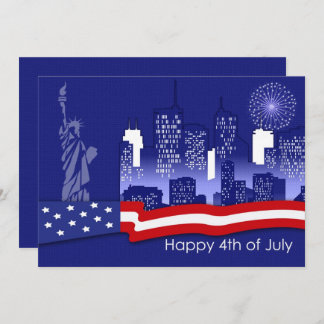 Feliz 4 de julio. Tarjeta plana Personalizado patr