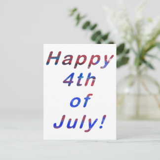 Feliz 4 de julio, tarjeta roja azul de mezcla