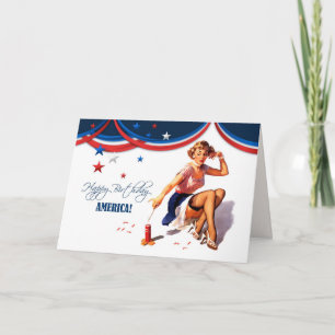 Feliz 4 de julio. Tarjetas de diseño de anclaje de