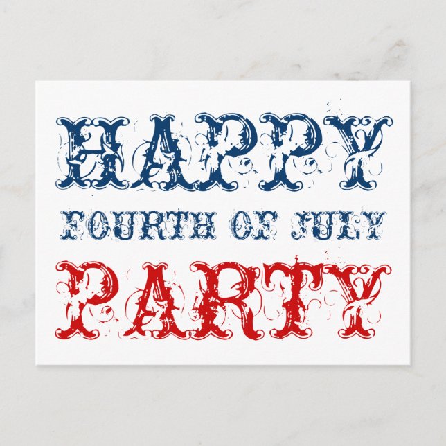 Feliz 4 de julio, tarjetas fiestas para el Día de  (Anverso)