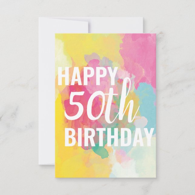 Feliz 50.ª tarjeta de cumpleaños ("Gradientes de a (Anverso)