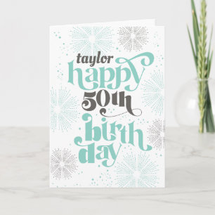 Feliz 50.ª tarjeta de felicitación de Personalizab