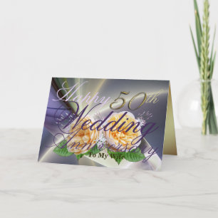 Feliz 50 aniversario Boda a mi tarjeta de esposa