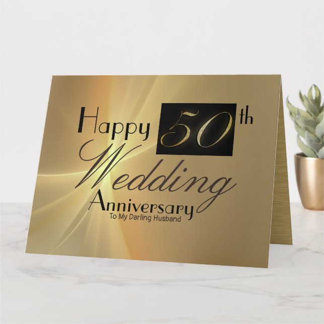 Feliz 50 aniversario Boda a mi tarjeta de marido (Planta pequeña)
