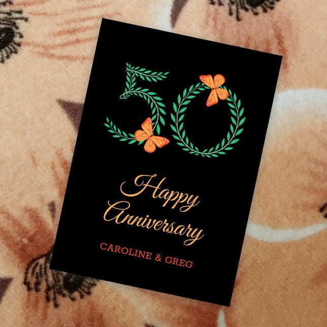 Feliz 50° Aniversario Boda de la Tarjeta Mariposa (Subido por el creador)