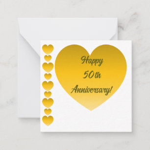 Feliz 50° aniversario, tarjeta de notas