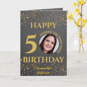 Feliz 50 cumpleaños tarjeta de felicitación plegad