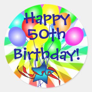 ¿Feliz 50 o? Pegatinas de cumpleaños festivos