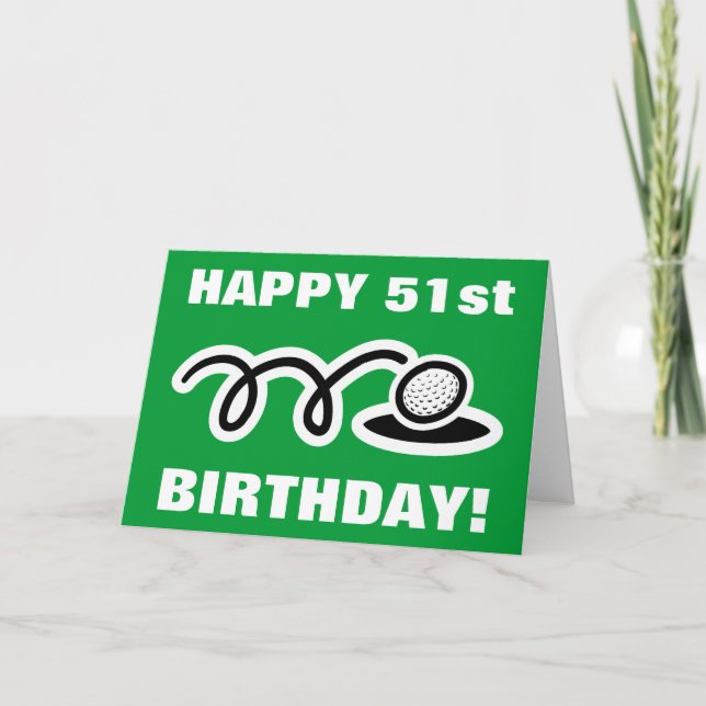 Feliz 51ª tarjeta de cumpleaños - número de edad d (Anverso)