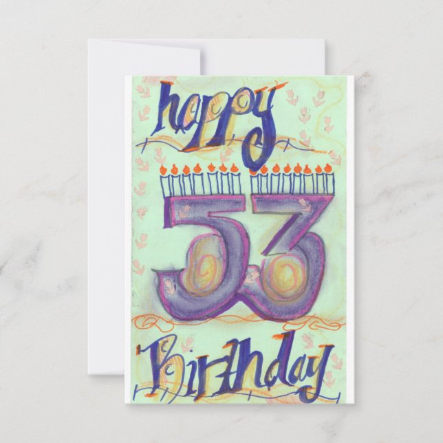 Feliz 53.ª tarjeta de cumpleaños (Anverso)