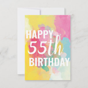Feliz 55ª tarjeta de cumpleaños ("Gradientes de ac