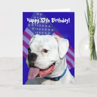 Feliz 57º cumpleaños Boxer tarjeta de saludo