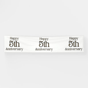 Feliz 5to Aniversario pancarta de vinilo 2.5x12