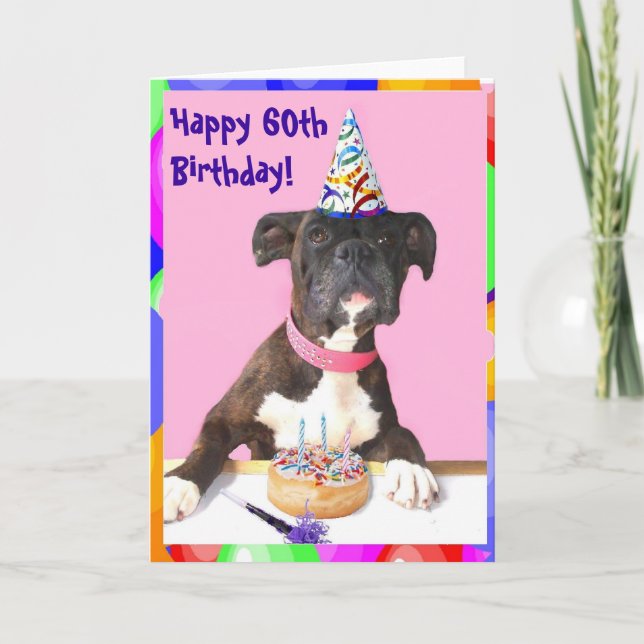 Feliz 60.ª tarjeta de felicitación de la Boxer de  (Anverso)