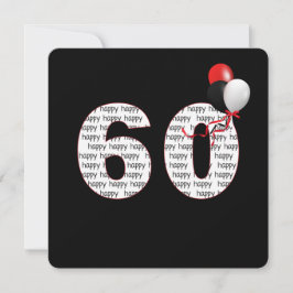 Feliz 60 cumpleaños por invitación negra